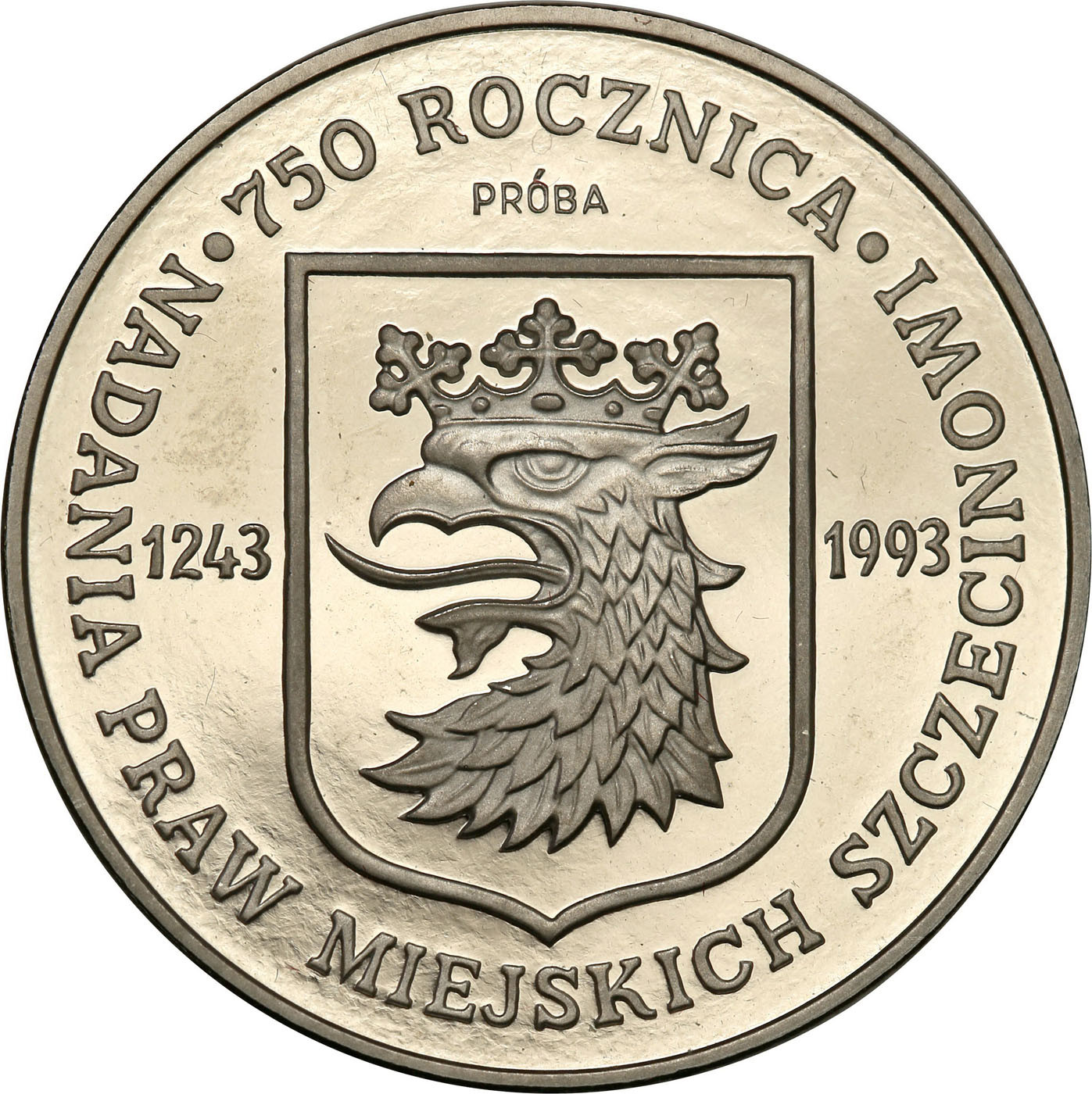 PRL. PRÓBA Nikiel 200 000 złotych 1993 - Szczecin